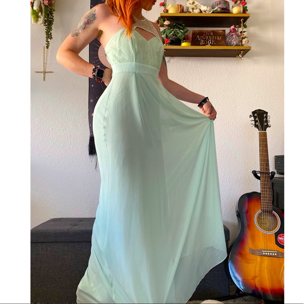 Teal Seafoam Lace Dress